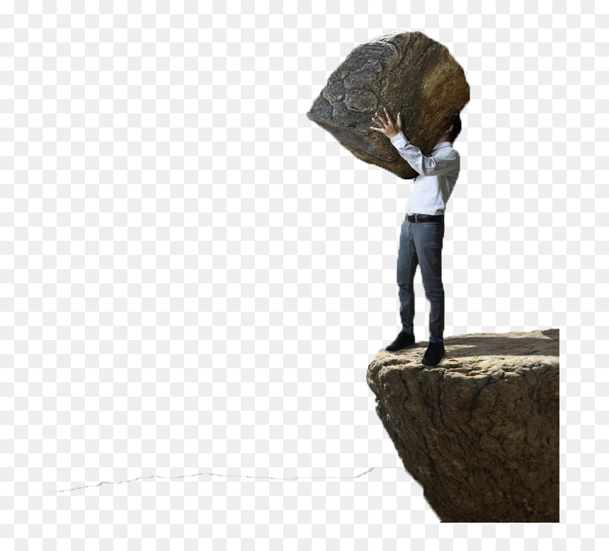 Homo Sapiens Empujando Una Piedra, HD Png Download - big stone png