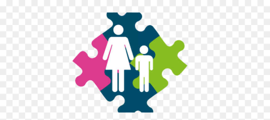 Jigsaw Graphic With Adult And Child Icons, HD Png Download - autism awareness png