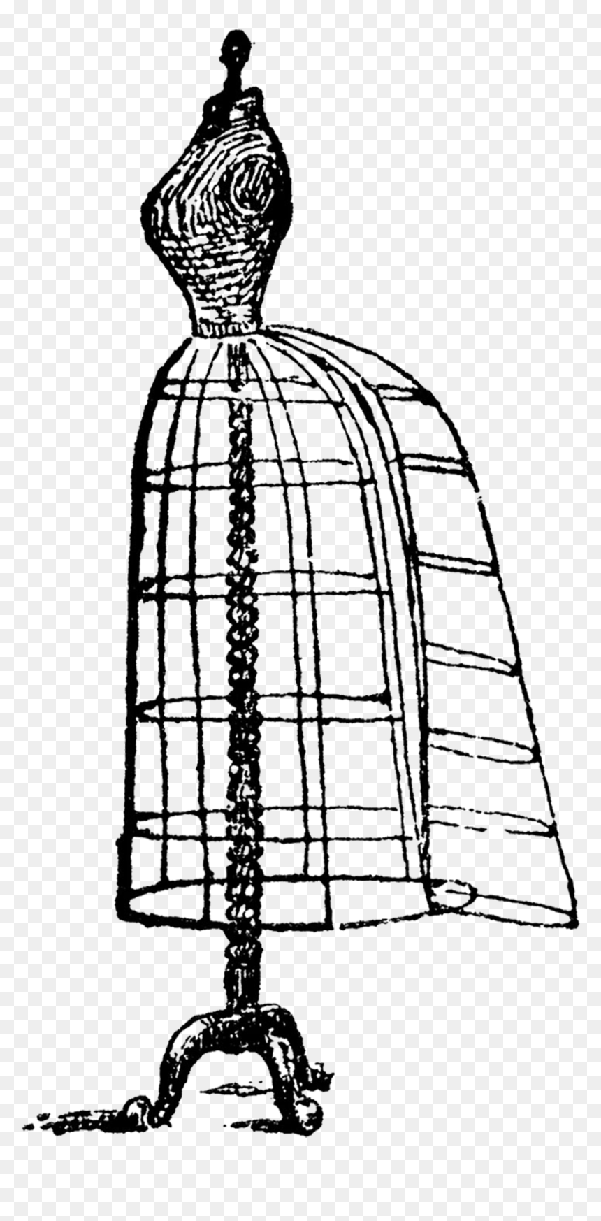 Cage Sketch - Black And White Vintage Dress Sketch, HD Png Download - nick cage png