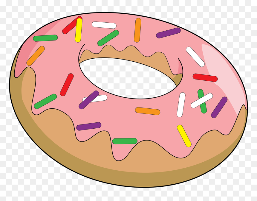 Pink Sprinkled Donut Clipart Png, Transparent Png - donut clipart png