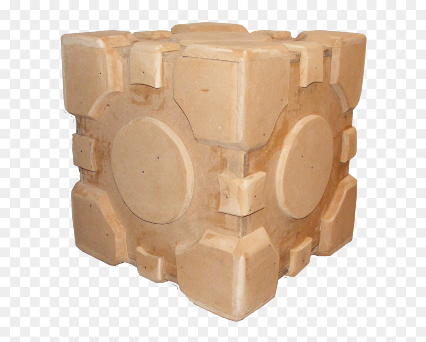 Portal Companion Cube Wood, HD Png Download - companion cube png