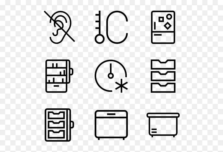 Home Automation Line Icons, HD Png Download - fridge icon png