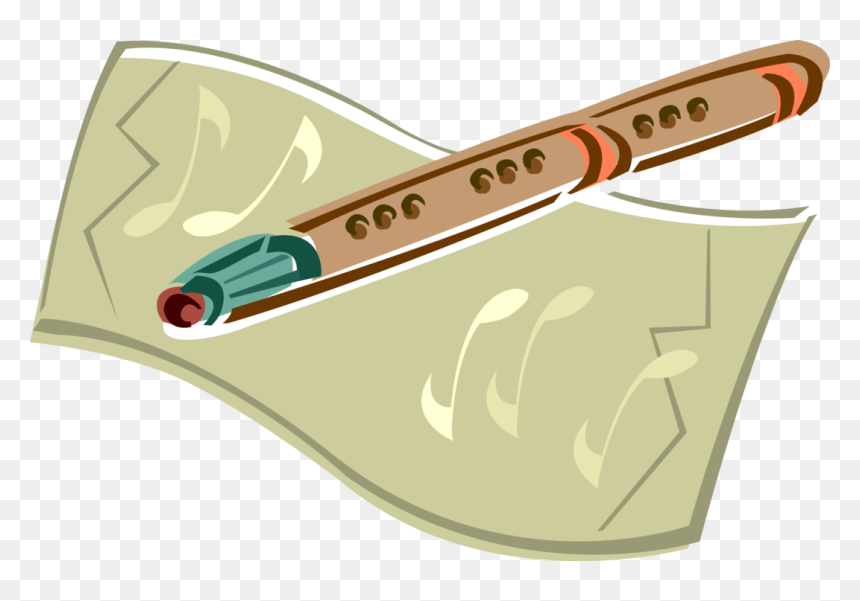 Vector Illustration Of Wooden Flute Musical Instrument, HD Png Download - flute vector png