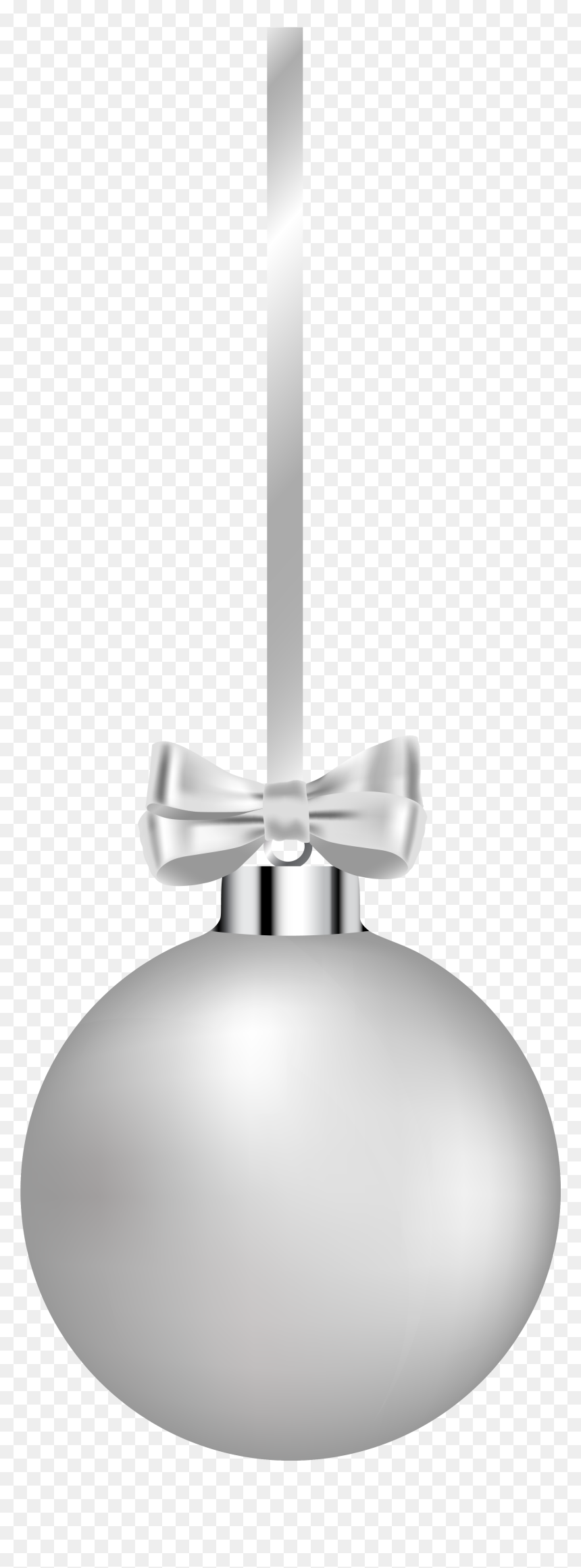 White Hanging Christmas Ball Png Clipart Image - Hanging Christmas Ball Png Clipart, Transparent Png - hanging bells png