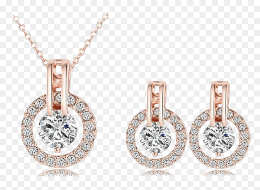 Jeminee Jewellery Angelina Rose Gold Crystal Necklace - New Miracle Plate Illustration Plate Technique Jewellery, HD Png Download - gold jewellery images png