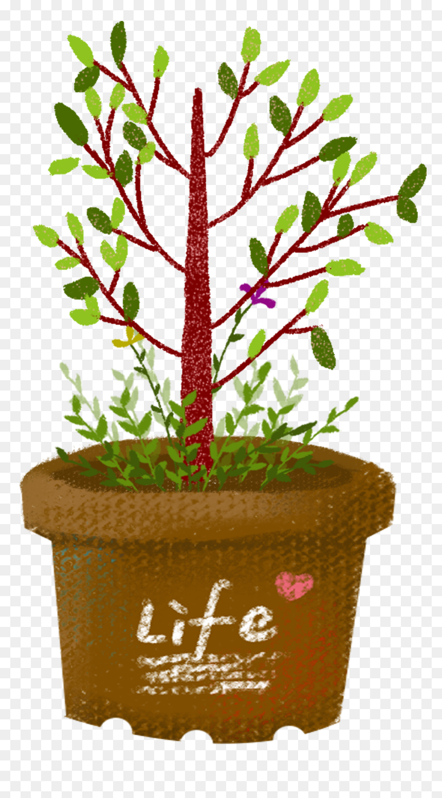 Hand Drawn Wind Cartoon Plant Flowers Trees Png And - Cartoon, Transparent Png - flowers tree png