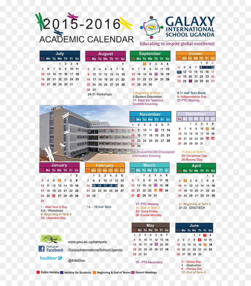 Galaxy International School Uganda, HD Png Download - 2017 calender png