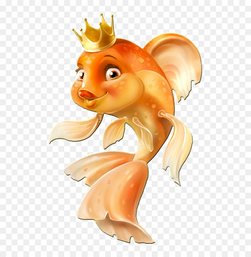 The Cutest Golden Fish - Картинка Золотая Рыбка Для Детей, HD Png Download - golden fish png