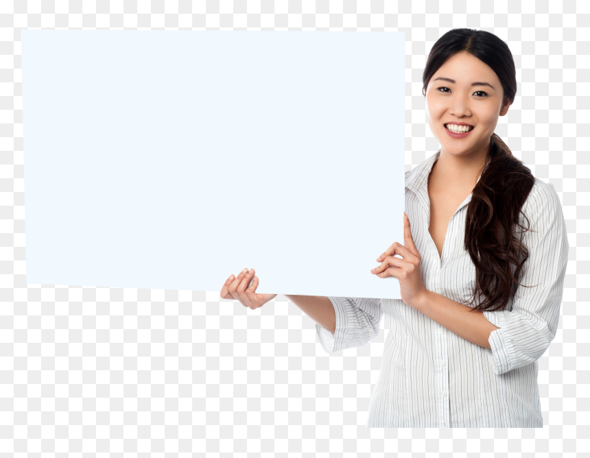 Girl Holding Banner, HD Png Download - girl hand png