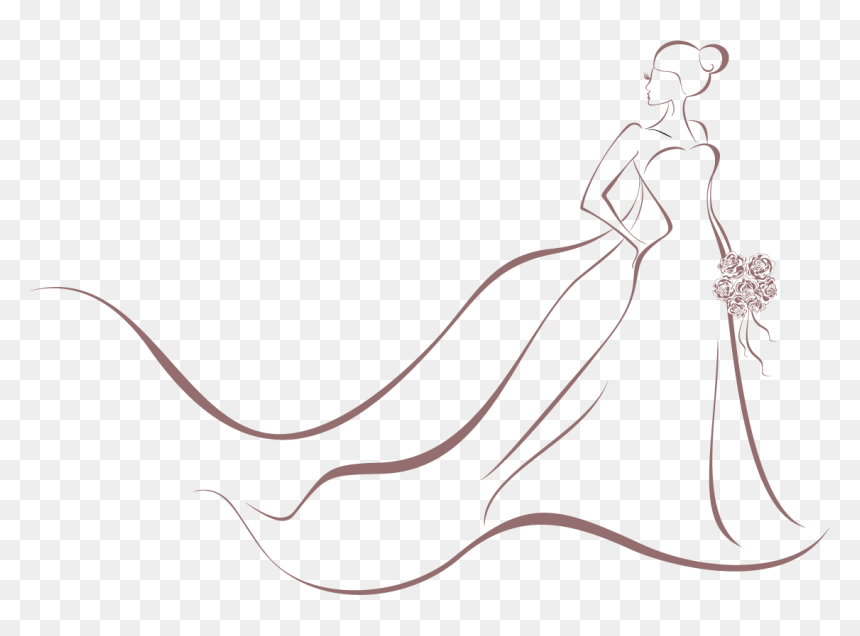 Wedding Invitation Bride Dress Clip Art - Illustration, HD Png Download - wedding clip art png