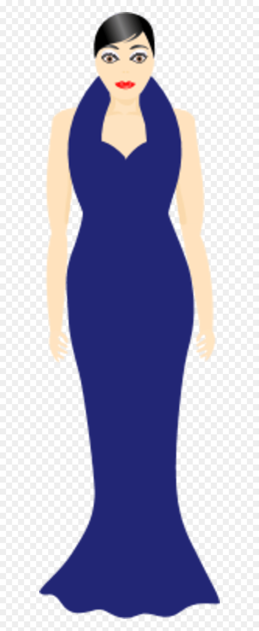 Woman In Blue Dress Clipart - Cocktail Dress, HD Png Download - ladies garments png