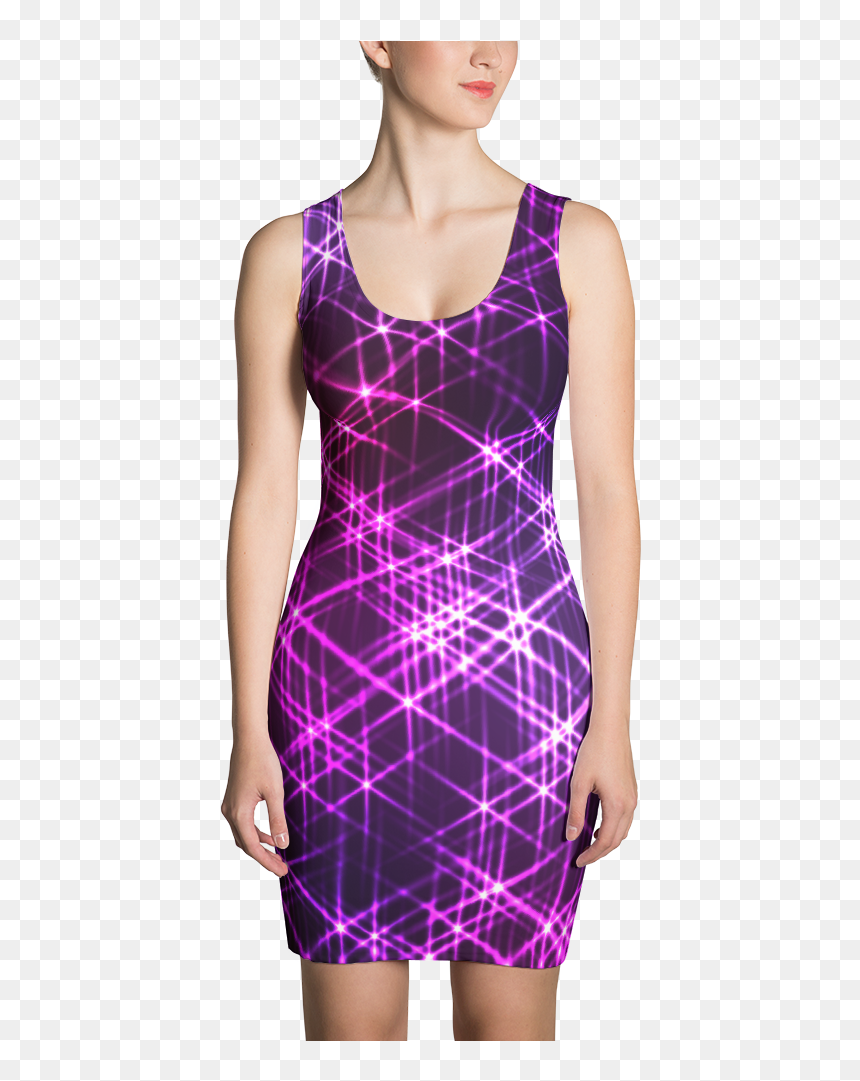 Lunikx Neon Lights Women Dress - Black Dress With White Pinstripes, HD Png Download - women dress png
