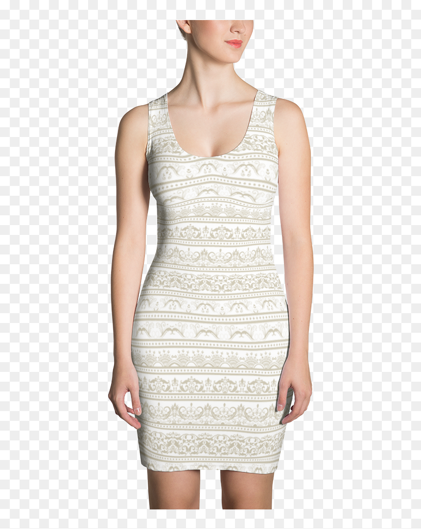 Natural Lace Sublimation Women Dress - Persian Calligraphy On Clothing, HD Png Download - women dress png