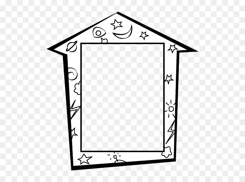 Coloring Picture Of Frame, HD Png Download - book frame png