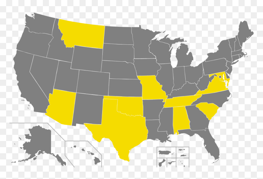 Us States Red Blue Map 2018, HD Png Download - gadsden flag png