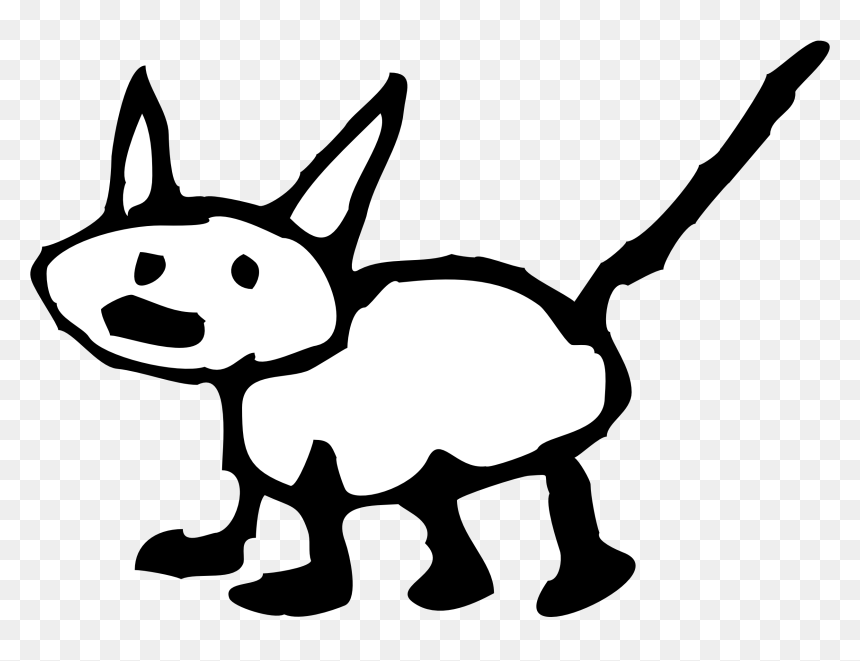 Black Cat Line Drawing, HD Png Download - kitten clipart png
