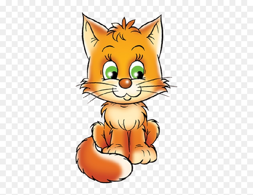 Cute Cartoon Cat Clipart, HD Png Download - kitten clipart png