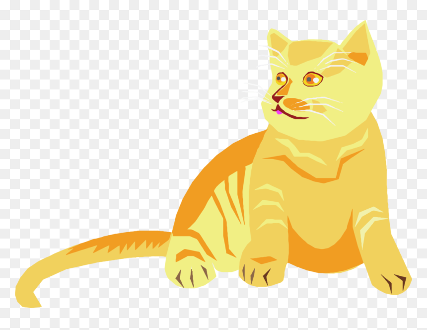 Cat Yawns, HD Png Download - kitten clipart png