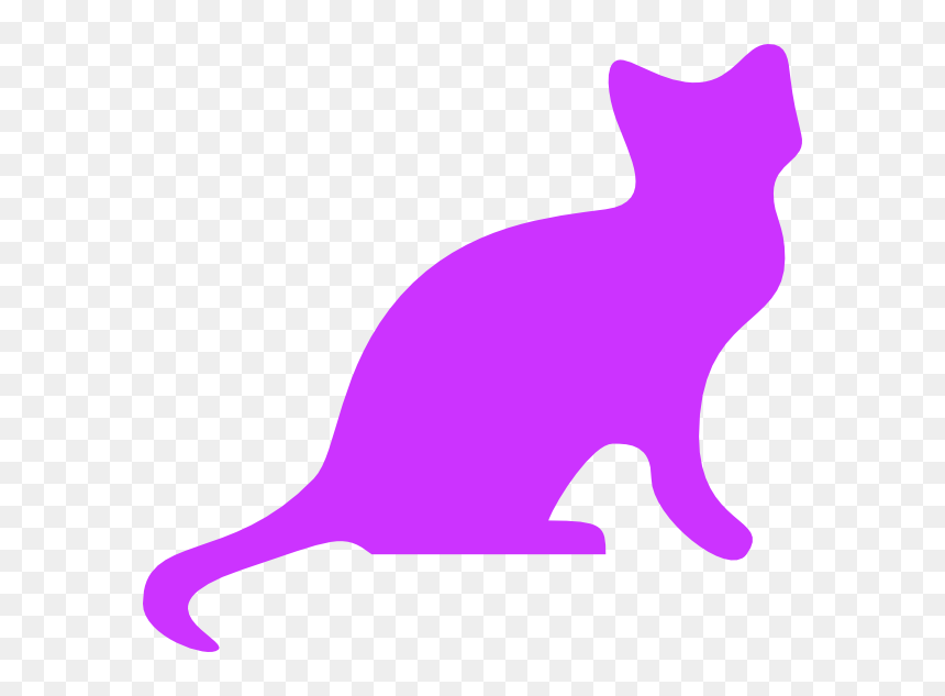 Purple Cat Clipart, HD Png Download - kitten clipart png