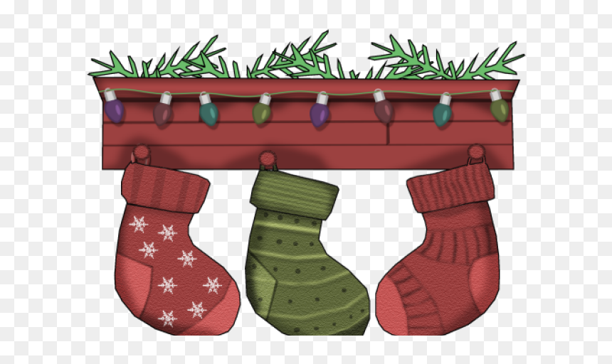 Christmas Stocking, HD Png Download - christmas fireplace png