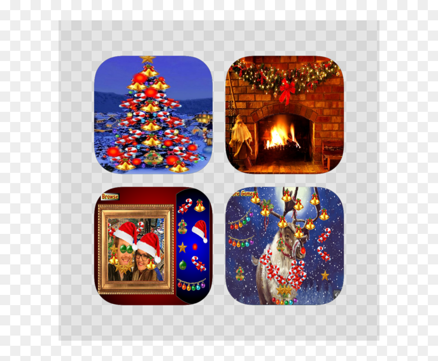 Christmas Fireplace, HD Png Download - christmas fireplace png