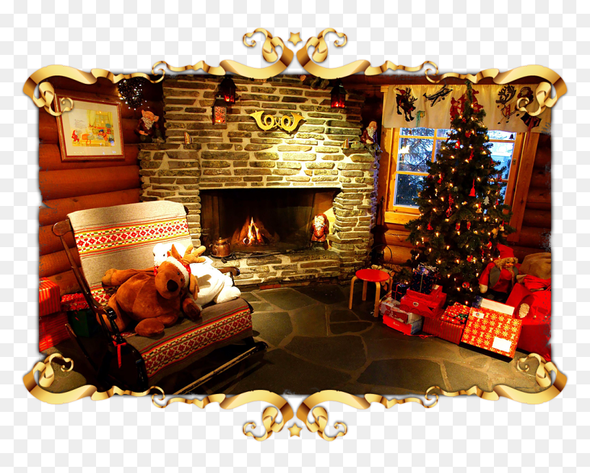 Santa Claus' Village, HD Png Download - christmas fireplace png