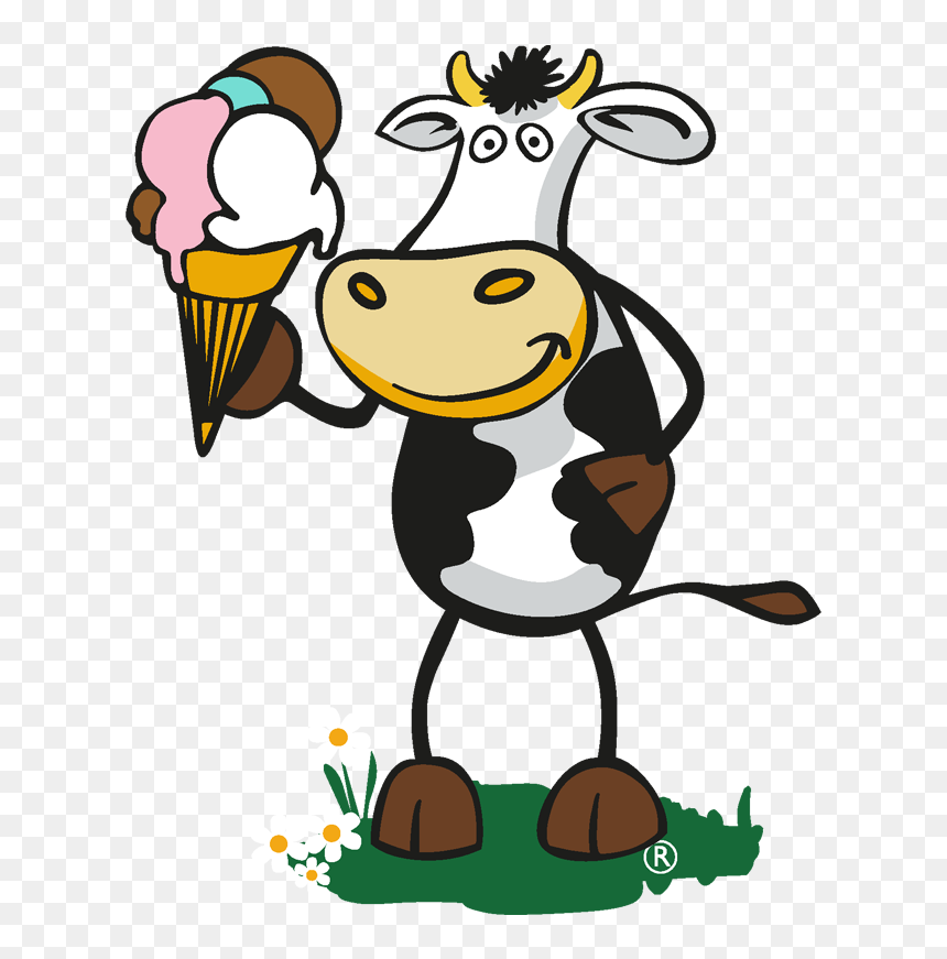 Cows And Ice Cream, HD Png Download - ice cream cone clipart png