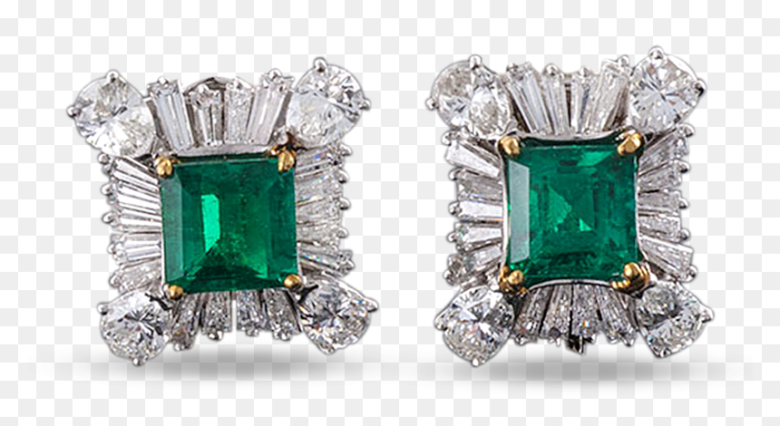 Earrings, HD Png Download - green diamond png