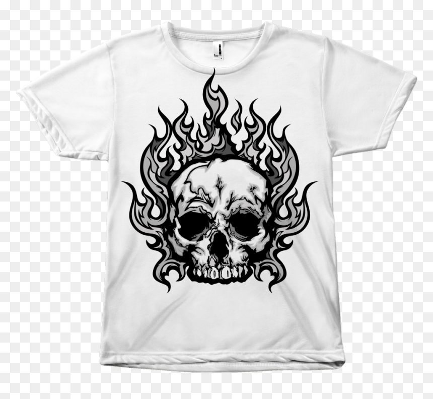 Skull And Flames Clipart, HD Png Download - flaming skull png