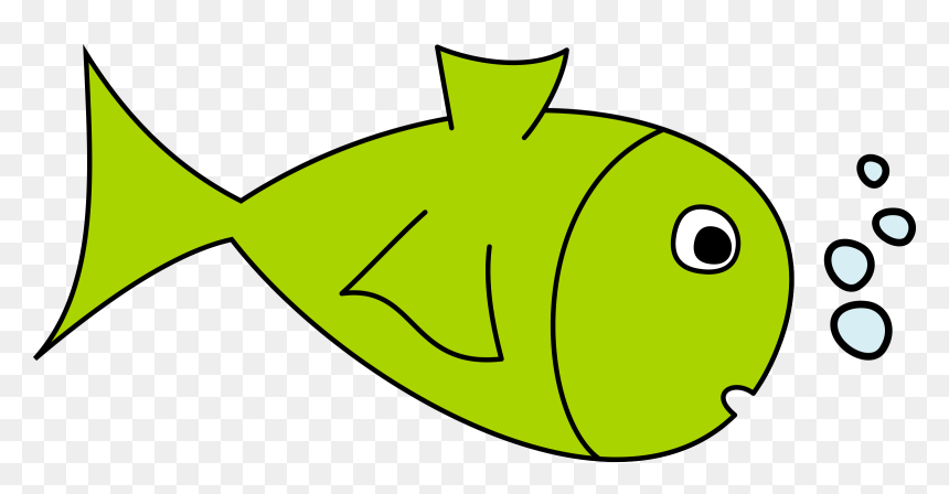Cartoon Transparent Green Fish, HD Png Download - fish drawing png