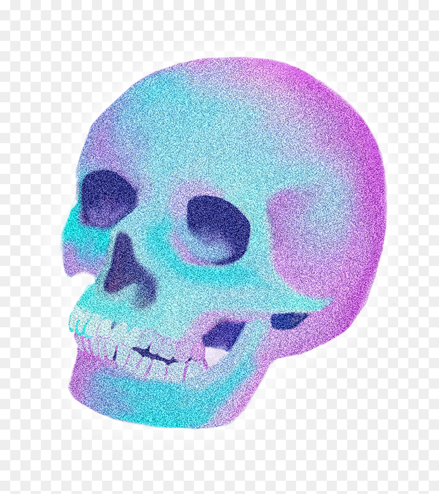 Neon Skull Png, Transparent Png - blue skull png
