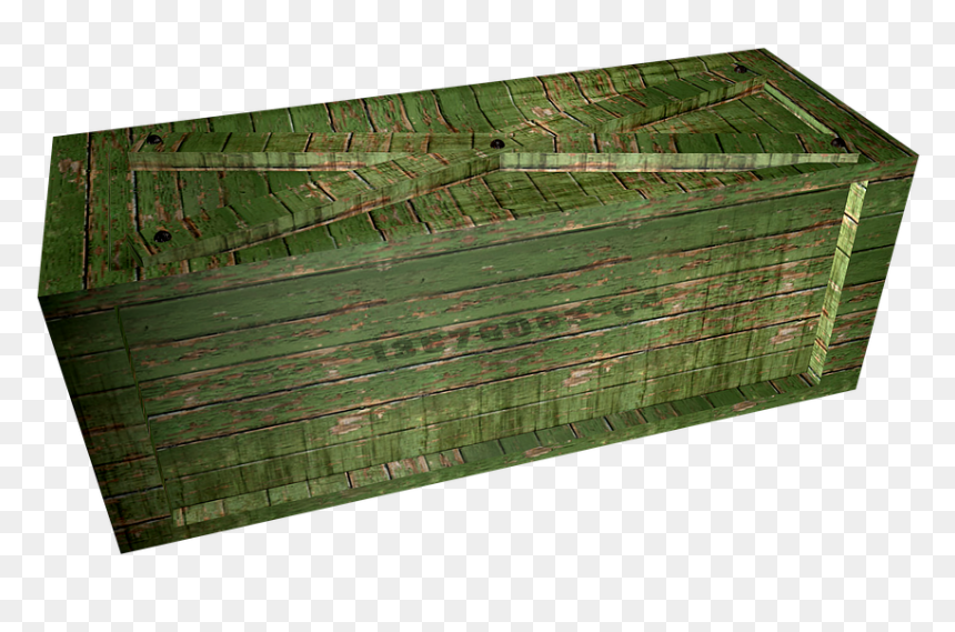 Green Wood Box, HD Png Download - wooden box png