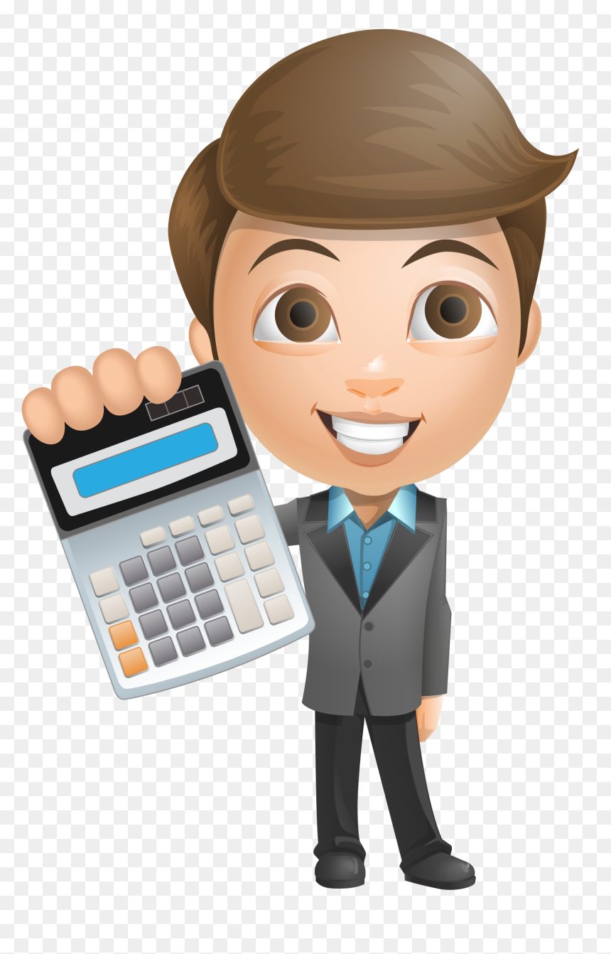 Transparent Calculator Clipart - Man Holding Calculator Clipart, HD Png Download - calculator clipart png