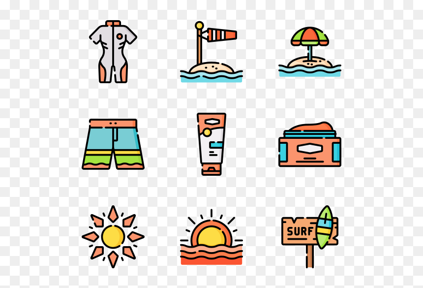 Party Icon Pack, HD Png Download - surf png