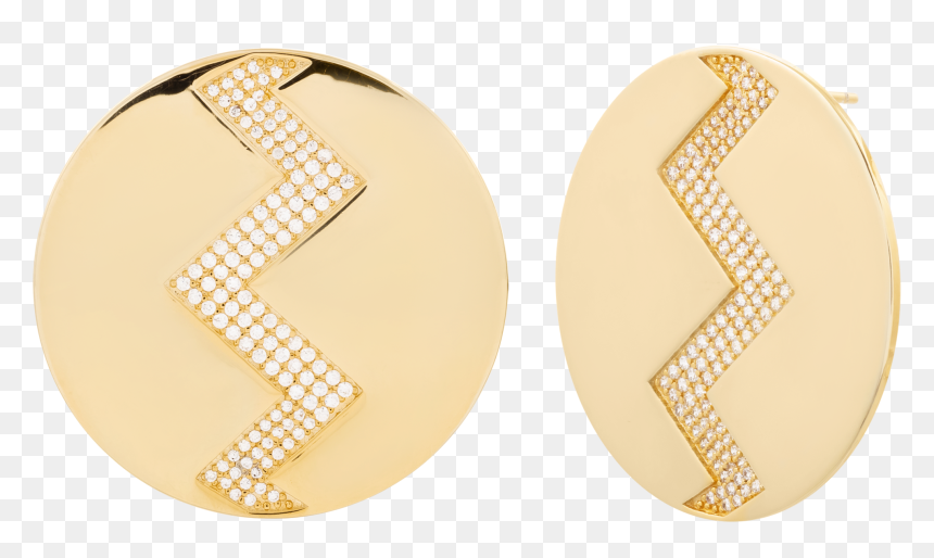 Golden Round Studs Product Image - Earrings, HD Png Download - golden round png