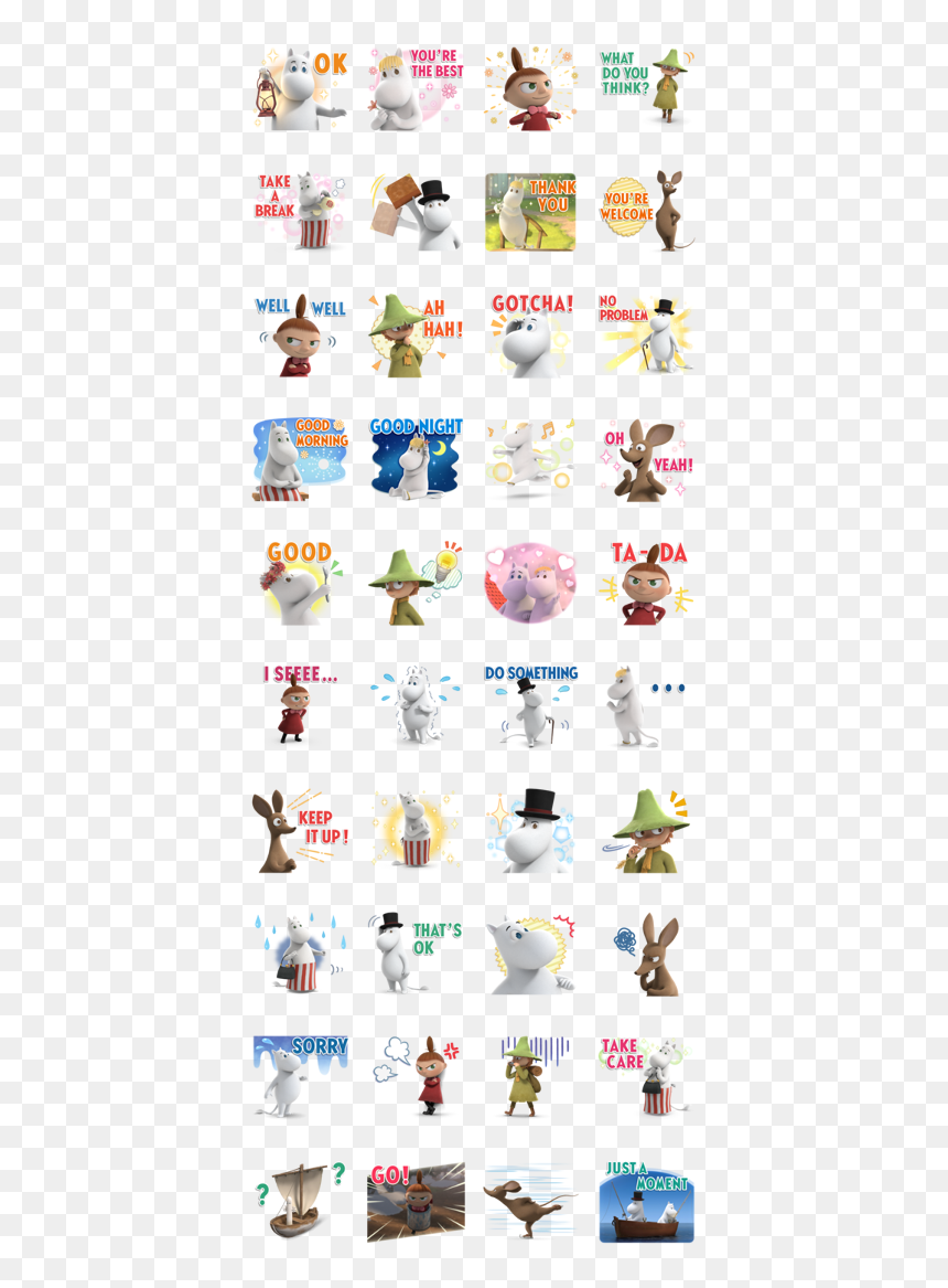 Moominvalley Line Sticker Gif & Png Pack - ムーミン 谷 の 仲間 たち, Transparent Png - doraemon 3d png