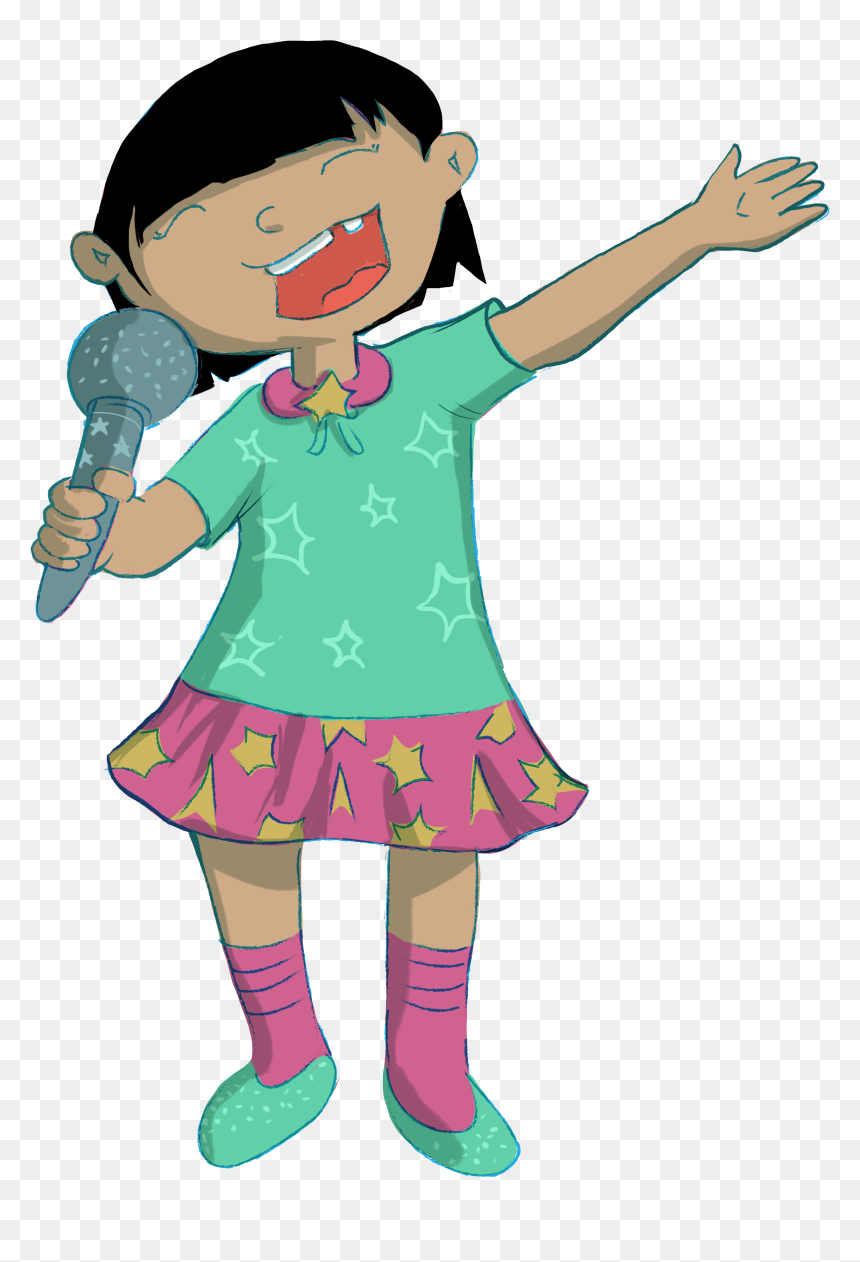 Child Singing Illustration - Cartoon, HD Png Download - singer clipart png