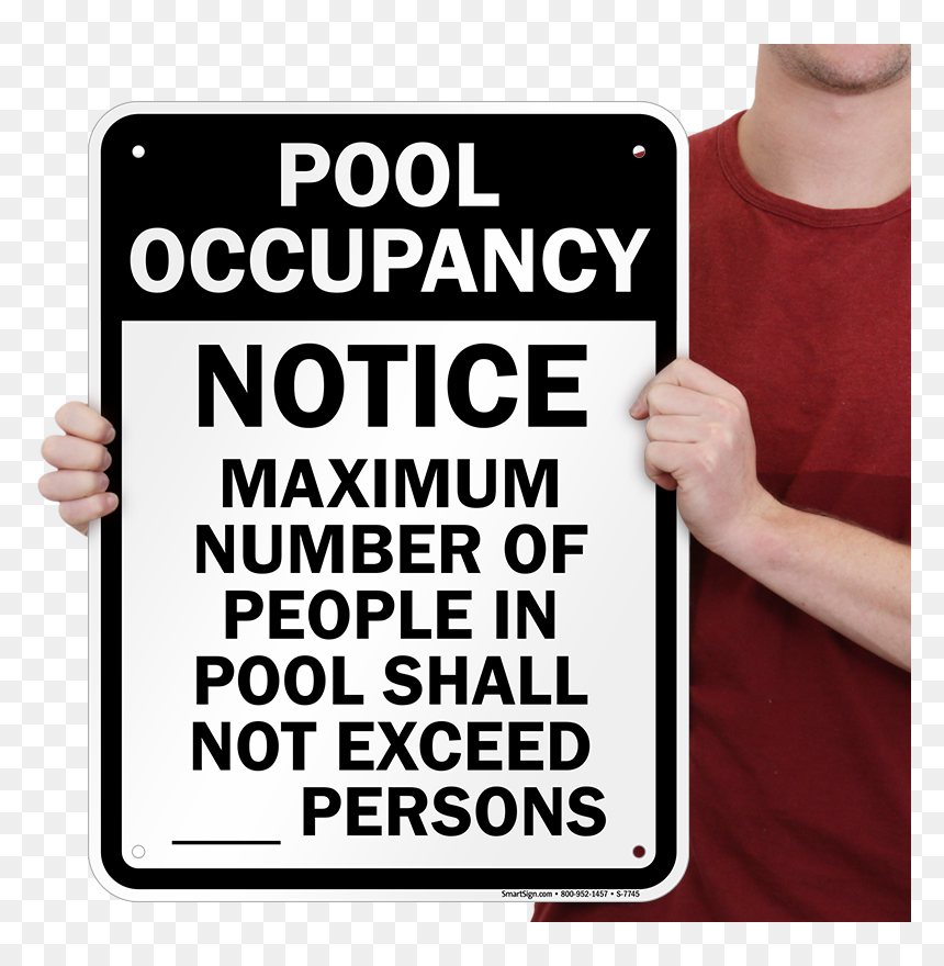 Maximum People Pool Occupancy Sign - Sign, HD Png Download - pool people png