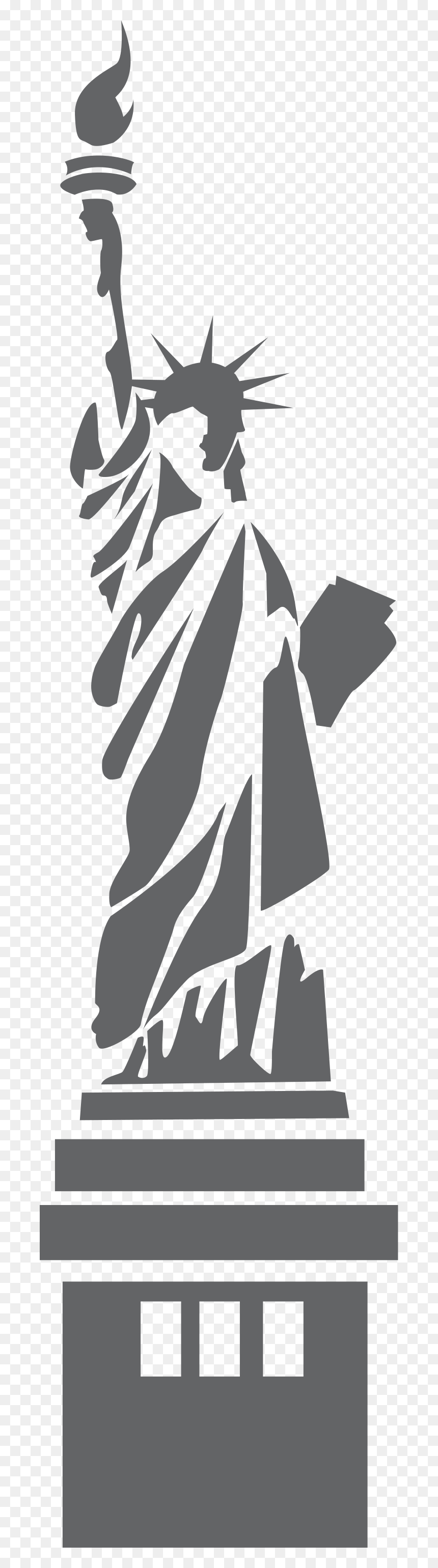 Liberty Drawing Stencil - Grey Statue Of Liberty, HD Png Download - estatua de la libertad png
