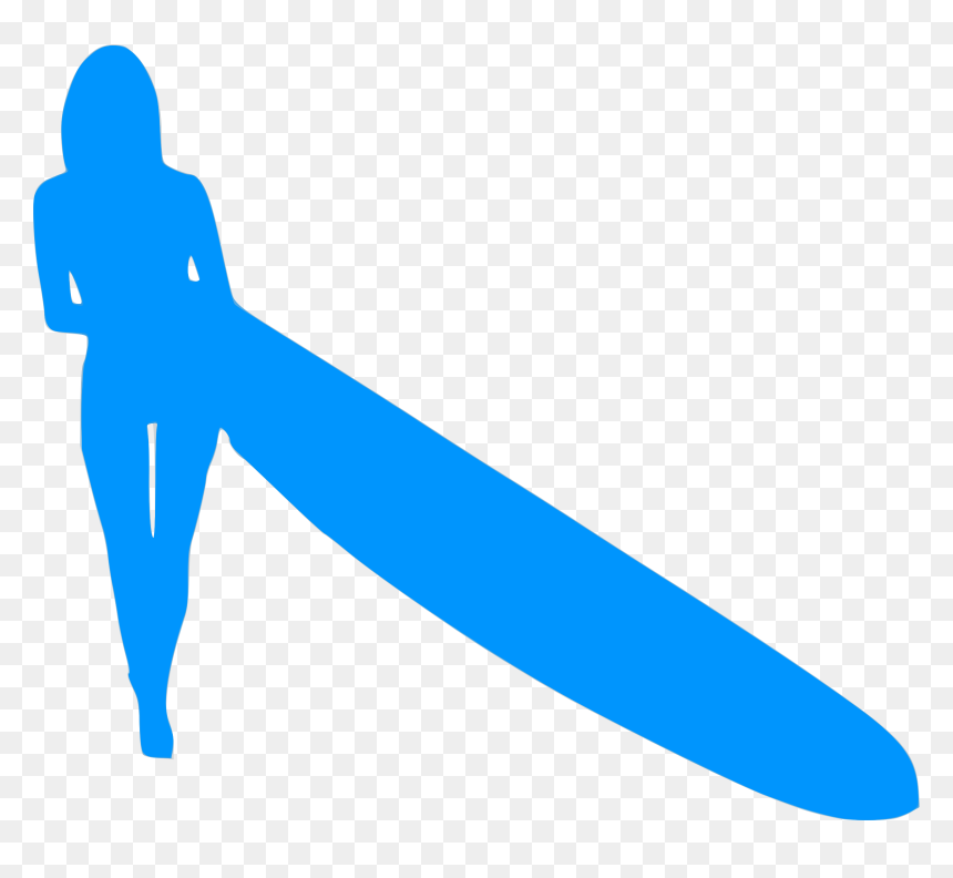 Silhouette Surf 02 Clip Arts - Blue Surfboard Silhouette Png, Transparent Png - surf png
