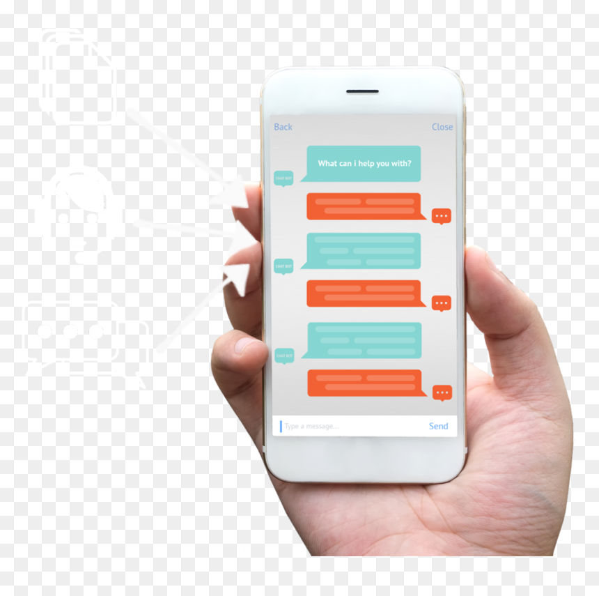 Chatbot Draft2 Cropped, HD Png Download - phone image png