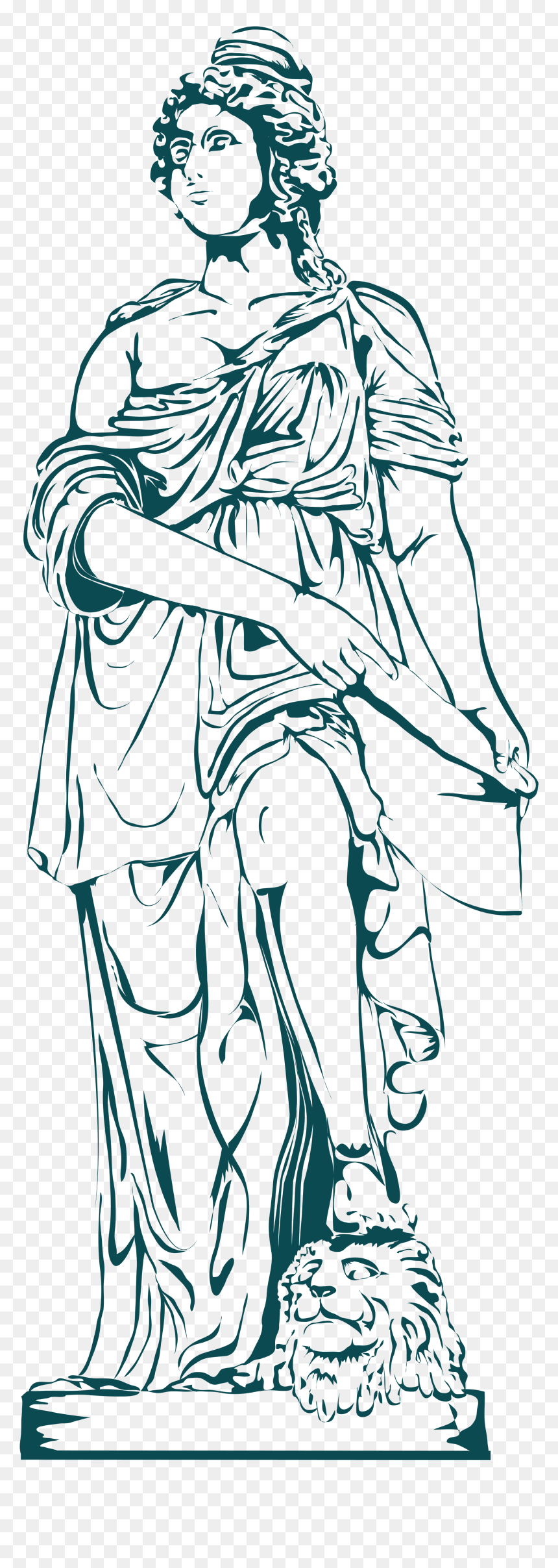La Mal Llamada Pola-01 - Plaza De Armas Piura Dibujo, HD Png Download - estatua de la libertad png