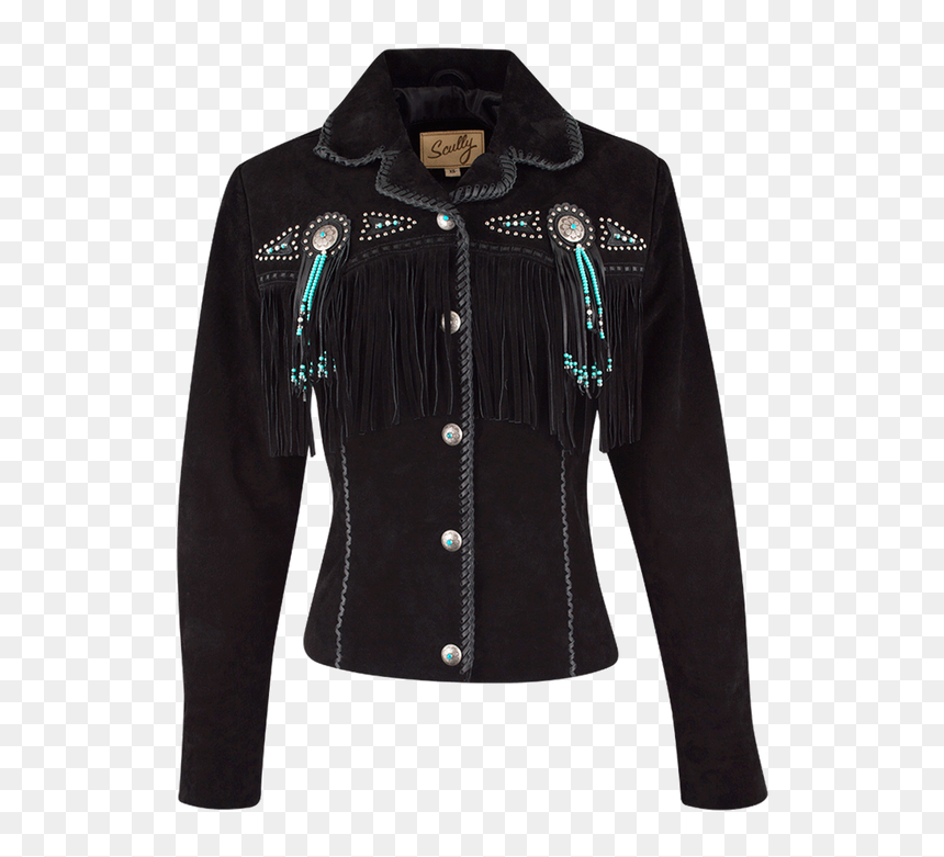 Scully Fawn Fringe Jacket - Leather Jacket, HD Png Download - bomber jacket template png