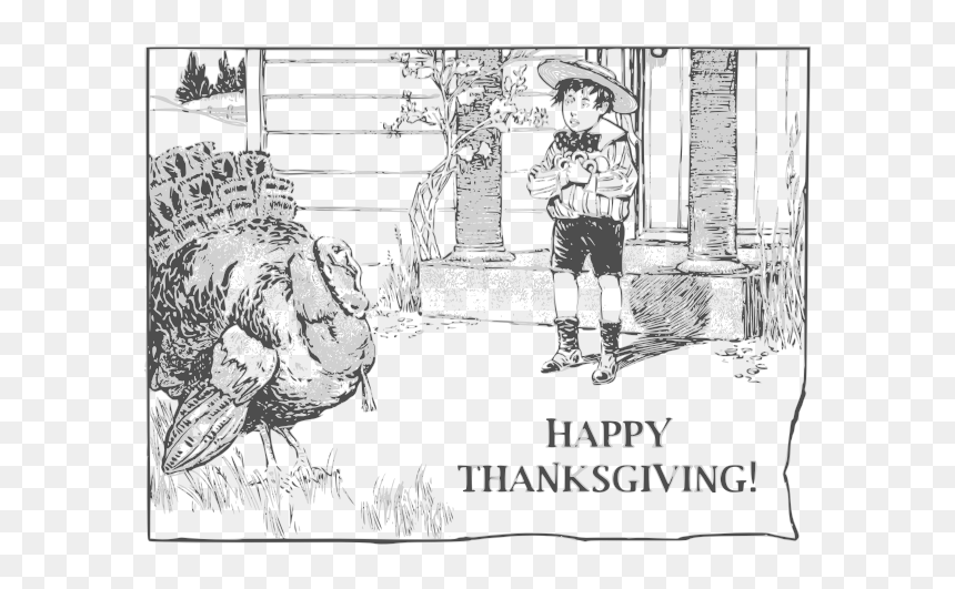 Happy Thanksgiving Card Vector Illustration, HD Png Download - happy thanksgiving turkey png