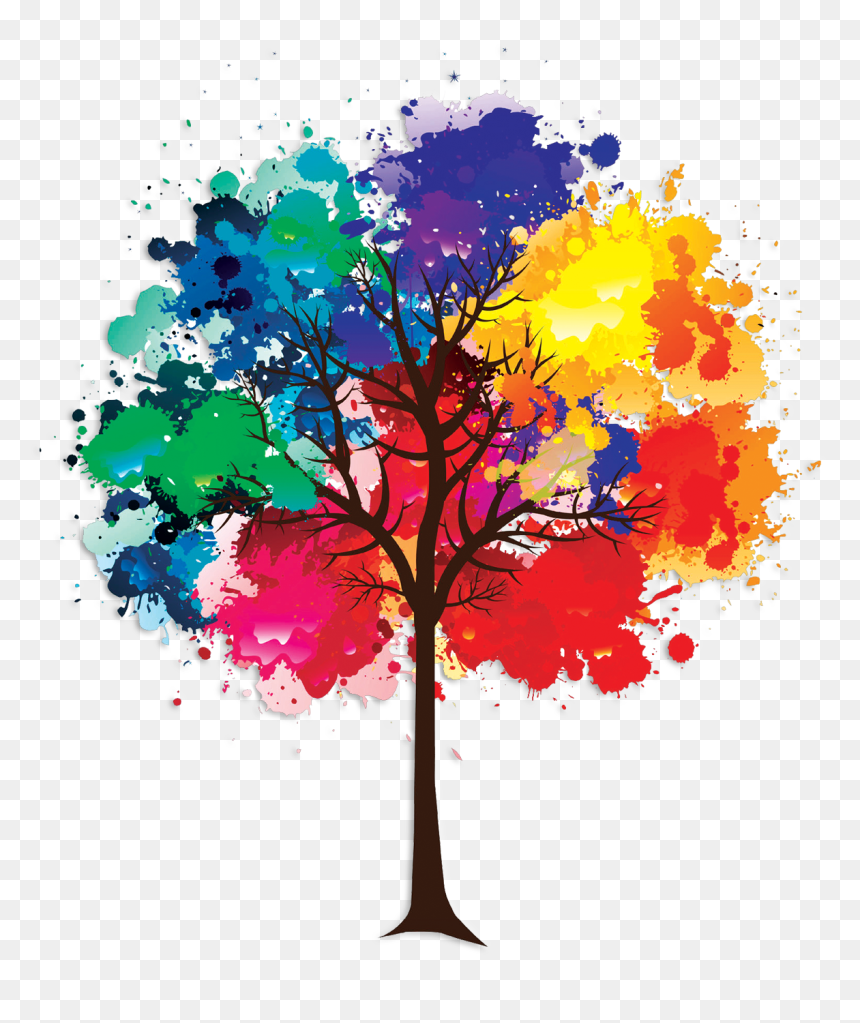 Colorful Watercolor Tree Paintings, HD Png Download - img_tree.png