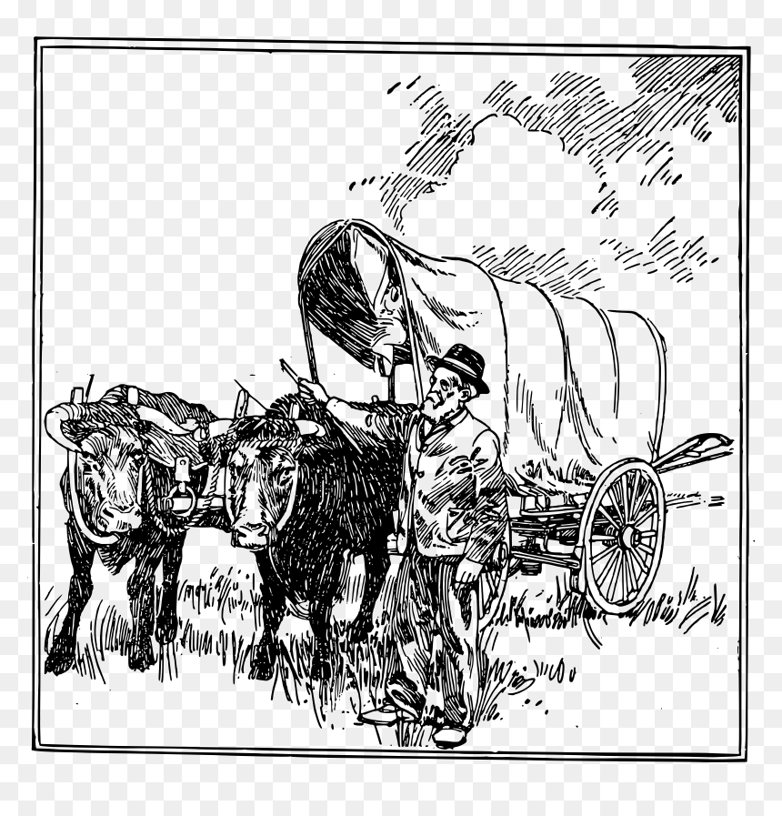 Trail Clipart Bike Trail - Ox Wagon Vector, HD Png Download - oregon outline png