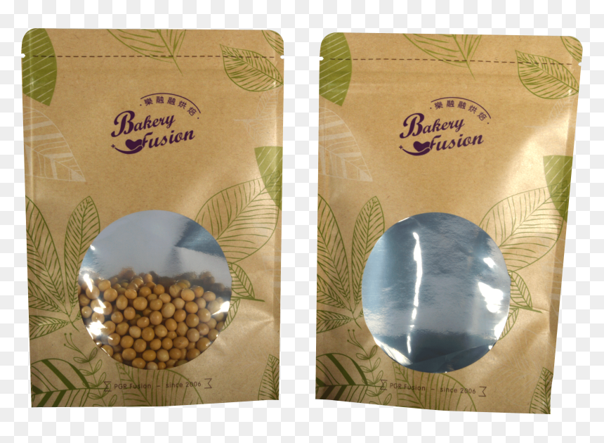 Kraft Stand Up Pouches With Window For Coffee Powder, HD Png Download - coffee powder png