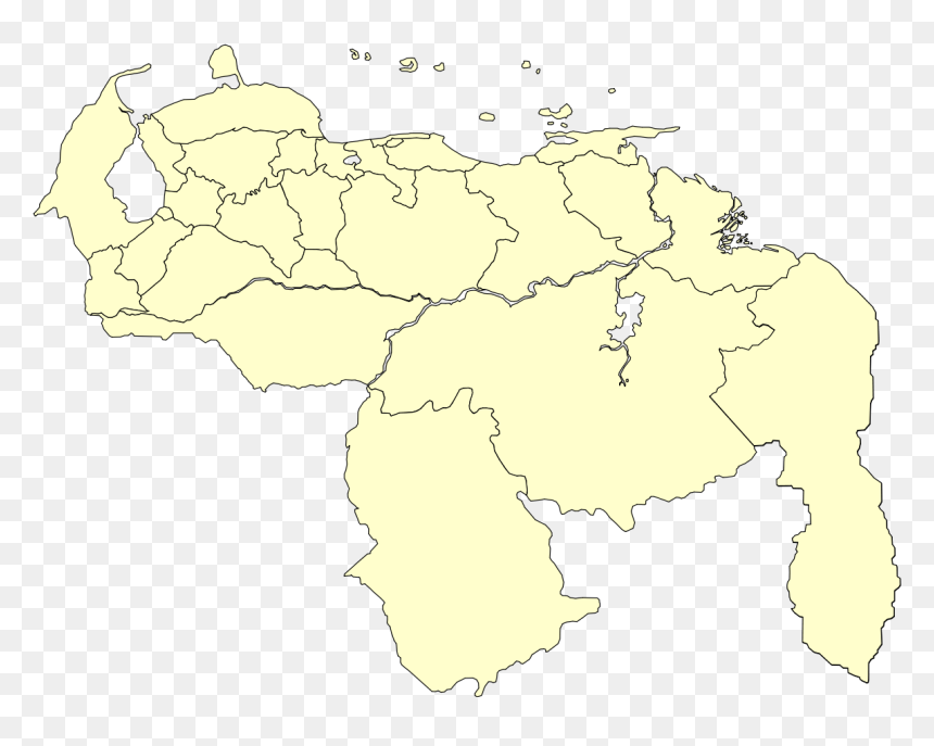 Venezuela Division Politica Territorial Unicolor - Venezuela Map Vector, HD Png Download - mapa png