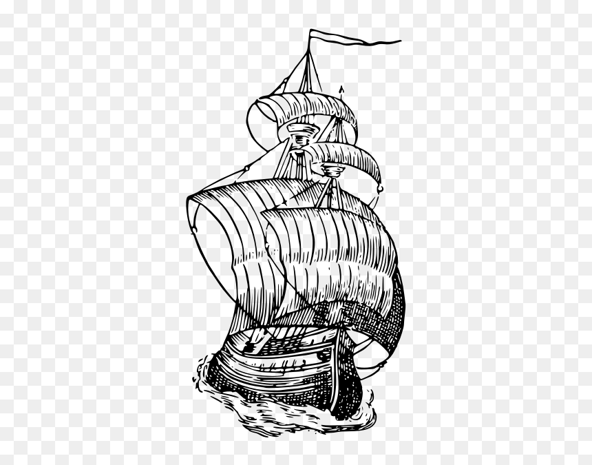 Ship With Open Sails - Sailing Ship, HD Png Download - ships png