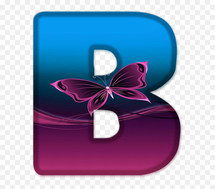 Letra B Com Borboleta Png, Transparent Png - borboletas png